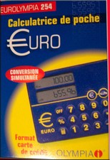 Calculatrice convertisseur Euro format carte crédit Olympia