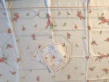 Nappe ancienne lin brodée