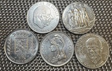 LOT DES 5  PIÈCES DE 1 FRANC COMMÉMORATIVES 1988 À 1996 (1330)