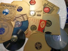 Lot de 12 disques 78 tours anciens – Decca, Columbia, Mercury, Choudens…Lot de