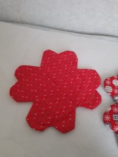 lot de 2 set de table en tissu coton en forme de trèfle. Fait main