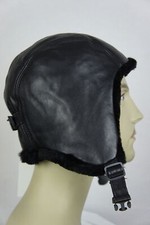 100% Véritable Cuir Mouton Fourrure Casque Moto Motard Aviateur Bonnet Trappeur