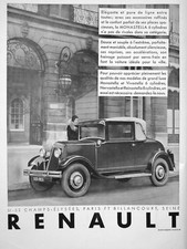 PUBLICITÉ DE PRESSE 1931 VOITURE RENAULT MONASTELLA 6 CYLINDRES ÉLÉGANTE PURE