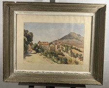 Paysage Vue d'Arbellara en Corse datée 1938 située et signée Cadre : 61 x 76 cm