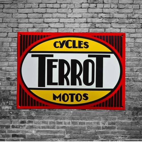 Plaque émaillée terrot - terrot, motos