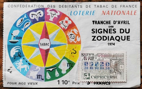 Billet loterie nationale - , avril