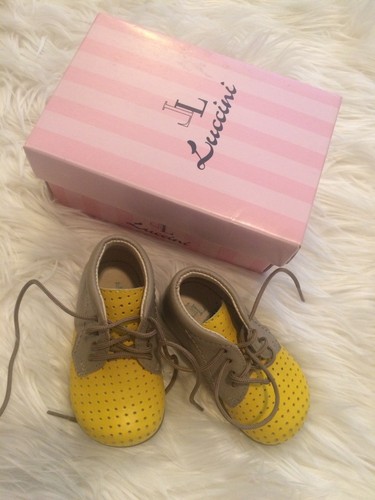 Luccini leather baby booties - luccini,