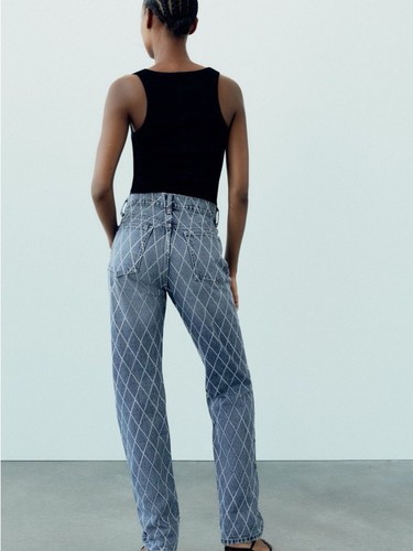 Zara blue diamond print - blue, diamond-print