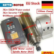 CNC Kit 3KW 220V Water Cooled Spindle Motor ER20 24000rpm+VFD Inverter+Clamp「FR」
