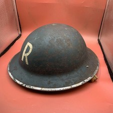 Original WW2 Britannique Maison Avant Rescue Casque - Complet Avec Doublure &