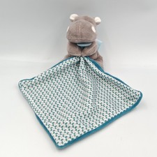 Doudou Hippopotame marron bleu
