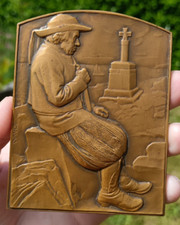 Médaille plaque bronze les aïeules par SCHWAB