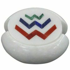 Marbre Coaster Set Incrustation Art Pietra Dura Pierre Main Gifts