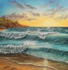 Peinture, paysage, huile sur