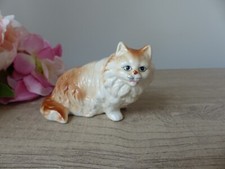 Figurine Chat Tabby Orange, Chat aux longs Poils, Maine Coon, Persan, Collection