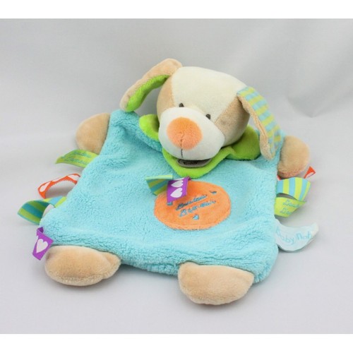 Doudou plat chien bleu - , vert