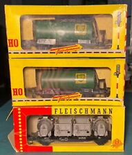 FLEISCHMANN HO 3 wagons citerne container BO # 1475 5405 boite marchandises DB
