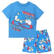 Ensemble garçon Sonic. Couleur bleu. Cadeau pour enfant de 2 à 10 ans.