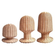 Présentoir de stockage de table de support de support de chapeau de rotin