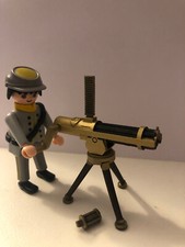⭐️Western GATLING ACW custom PLAYMOBIL sur support  +  Munitions