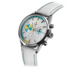 YEMA Yachtingraf Acier Chronographe Hybride Mécanique Quartz Blanc Montre Homme