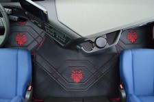 Camion Tapis de Sol Tunnel Cuir Artificiel Noir/Rouge Convient pour Volvo