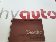 Manuel D'Utilisation & Carnet De Service Porsche 930 Turbo 3.3 911 TURBO G