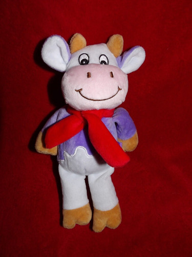 Doudou peluche vache blanche - doudou,