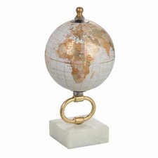 Globe sur Pied en Marbre "Mappemonde" 20cm Or