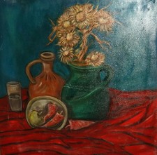 Tableau ancien huile fauve