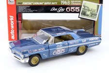 1:18 Voiture Monde 1962 Pontiac Catalina Super Duty #655 Don Gay Bleu Métallique