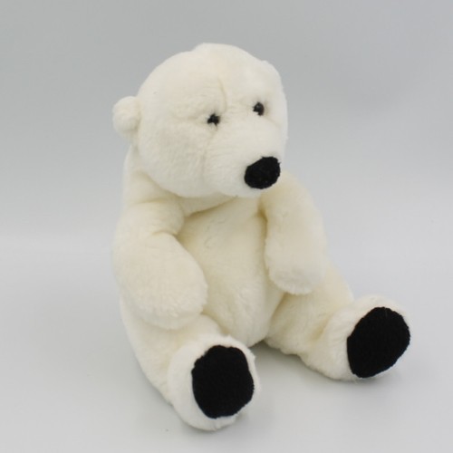 Peluche ours blanc noir wwf - ours,