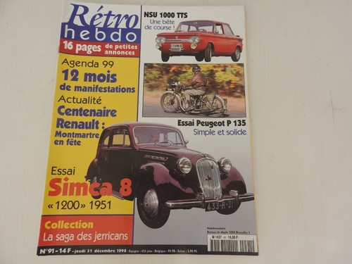 Revue retro hebdo nsu - retro, n°91