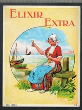 Ancienne Etiquette - Alcool - Liqueur - Elixir Extra - Réf.n°380