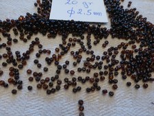 lot 20 gr perle à broder perles de  passementerie en verre marron 2.5 mm