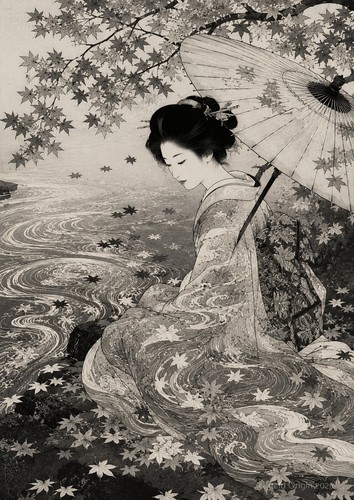 Japon geisha parapluie - japon,