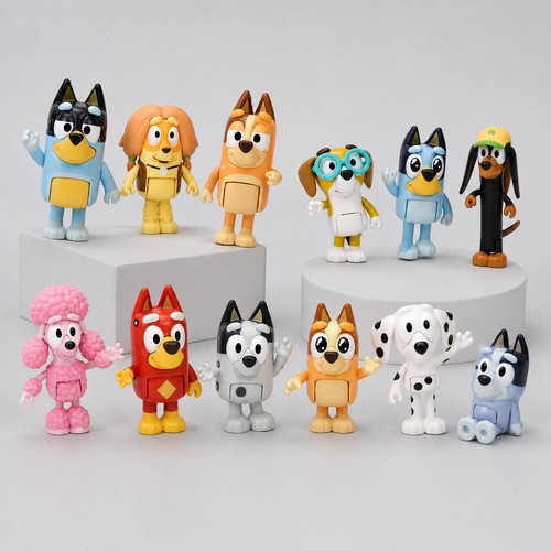 12pcs figurines chien bluey - figurines,
