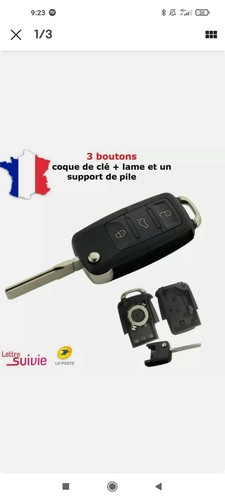 Coque clé volkswagen - clé, bouton