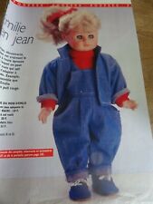 T13 PATRON POUPEE EMILIE M & TRAVAUX VESTE PANTALON JEAN PULL JERSEY OCTOBRE1988