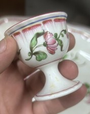 KG Luneville 1x Coquetier Ancien Motif Floral Réverbère Vaisselle Ancienne