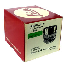 LEICA SUMMILUX - R  1,4/80mm - 11 880 - ERNST LEITZ WETZLAR - BOITE VIDE