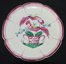 Ancienne assiette gallinacés 2 COQS CH Henri Chaumeil Strasbourg France 24,5 cm