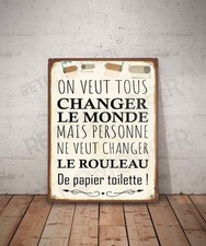 Plaque métal vintage citation