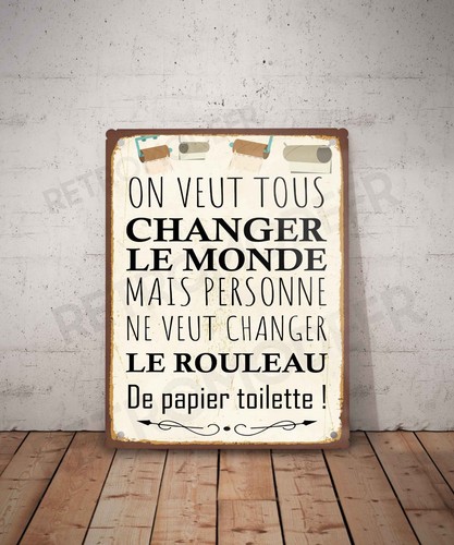 Plaque métal vintage citation