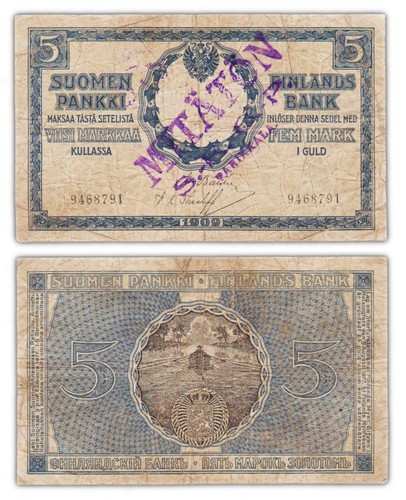 Markka 1909 finlande - 5,