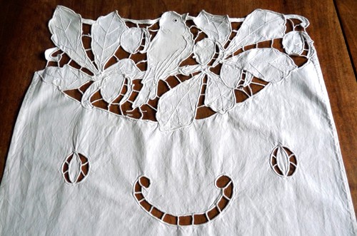 Rideau coton blanc broderie - en,