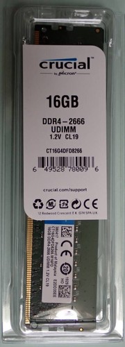Crucial 16gb ddr4 2666 - 16gb, udimm