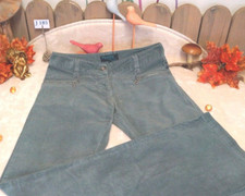 Vêtement occasion femme : Pantalon velours vert " Pastille Menthe " - T : 34