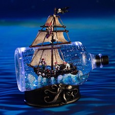 Bateau pirate en boîte, bouteille, décoration intérieure pour étagère,