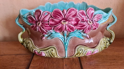 Barbotine cache pot - faience, d